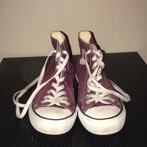 Burgundy High Top Converse